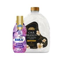 Kit Lava Roupas Coala Chá Branco 3L Amaciante Zulu Místico 500ml. Ação Imediata