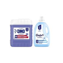 Kit Lava Roupas Lavanderia Pro Omo 7L + Amaciante Comfort 5L
