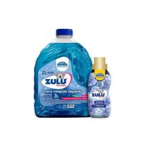Kit Lava Roupas Líquido Zulu Perfumes 3l + Amaciante Concentrado Coala 500ml Algodão