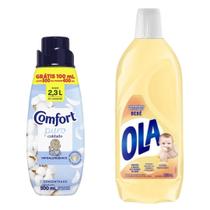 Kit Lava Roupas Ola Bebê 1L Amaciante Comfort Puro Cuidado Para Roupas de Bebê Pele Delicada Kit Lava Roupas Ola Bebê 1L Amaciante Comfort Puro Cuidado Para Roupas de Bebê Pele Delicada