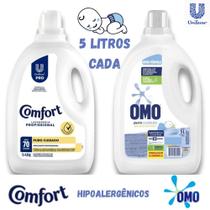 Kit Lava Roupas Omo e Amaciante Comfort Puro Cuidado Roupas Finas de Bebês 5 Litros Cada Kit Lava Roupas Omo e Amaciante Comfort Puro Cuidado Roupas Finas de Bebês 5 Litros Cada