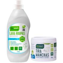 Kit Lava Roupas Sensitive 1LT e Tira Manchas 350gr Biowash Biodegradável