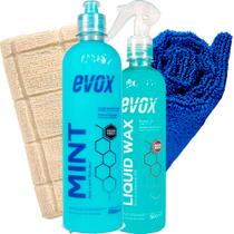 Kit Lava Seco Mint + Ceramic Liquid Evox + Toalha Acabamento