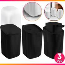 Kit Lavabo 3 Pçs Porta Sabonete Escova Algodão Luxo Moderno Banheiro Lavabo Kit Lavabo 3 Pçs Porta Sabonete Escova Algodão Luxo Moderno Banheiro Lavabo