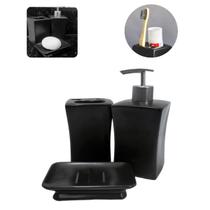 Kit Lavabo 3 Peças Porcelana Porta Sabonetes Escovas