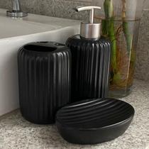 Kit Lavabo Acessórios Para Banheiro 3 Peças Black / 103