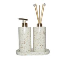 Kit lavabo Bali em Granilite cor Graça-branca ConcretAM