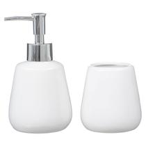 Kit Lavabo Banheiro 2 Peças Porta Sabonete Líquido Higiene Escova 940
