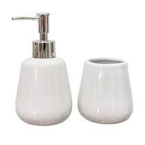 Kit Lavabo Banheiro 2 Peças Sabonete Líquido Escova / 940 Kit Lavabo Banheiro 2 Peças Sabonete Líquido Escova / 940