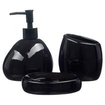 Kit Lavabo Banheiro 3 Peças Sabonete Líquido Escova 094