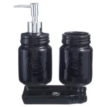 Kit Lavabo Banheiro Acessórios Porta Sabonete Líquido Kb-646