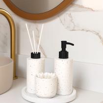 Kit Lavabo Banheiro Com Bandeja Luxo Saboneteira Aromatizador E Porta Cotonetes Artesanal Kit Lavabo Banheiro Com Bandeja Luxo Saboneteira Aromatizador E Porta Cotonetes Artesanal