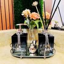 Kit Lavabo Banheiro Com Difusor Saboneteira e Bandeja Super Luxo
