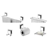 kit lavabo banheiro cromado ventosa 05 peças Future kit lavabo banheiro cromado ventosa 05 peças Future
