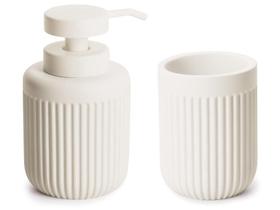 Kit Lavabo Banheiro Dispenser Sabonete Líquido Porta Escova Kit Lavabo Banheiro Dispenser Sabonete Líquido Porta Escova