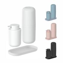 kit lavabo banheiro Dispenser Sabonete Liquido porta escova e bandeja premium kit lavabo banheiro Dispenser Sabonete Liquido porta escova e bandeja premium