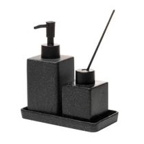 Kit Lavabo Banheiro e Difusor Aromatizador Granilite Preto Kit Lavabo Banheiro e Difusor Aromatizador Granilite Preto