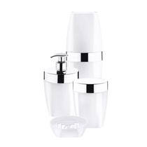 Kit Lavabo Banheiro Future Plástico Branco c/Cromado 4 Peças Kit Lavabo Banheiro Future Plástico Branco c/Cromado 4 Peças