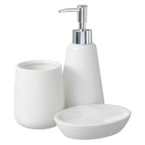 Kit Lavabo Banheiro Porta Sabonete Líquido Escova Higiene Pia 903
