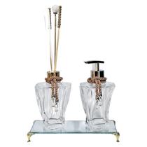 Kit Lavabo Banheiro Saboneteira Difusor Elegance E Bandeja Kit Lavabo Banheiro Saboneteira Difusor Elegance E Bandeja