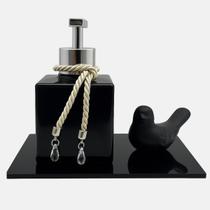 Kit Lavabo Banheiro Saboneteira Porta Sabão Liquido com Bandeja Decoração