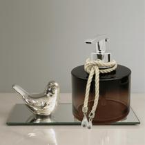 Kit Lavabo Banheiro Saboneteira Porta Sabão Liquido com Bandeja Decoração