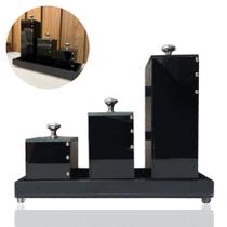 Kit Lavabo Banheiro Vidro Luxo Trio Organizador Bandeja Três Potes