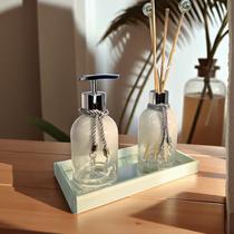 Kit Lavabo Branco Decoração Completo De Vidro Luxo Difusor Saboneteira Banheiro Premium Kit Lavabo Branco Decoração Completo De Vidro Luxo Difusor Saboneteira Banheiro Premium