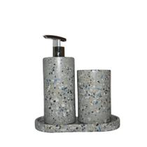 Kit lavabo Capri em Granilite cor Sanhaçu-cinzento ConcretAM