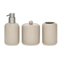 Kit Lavabo Cinza Cimento Fosco Minimalista 3 Peças