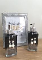 Kit Lavabo Closet Sala Home Spray Porta Sabonete Líquido Gel Dispenser Saboneteira-Organizadores-Decoração banheiro-Strass Preto Degradê
