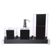 Kit lavabo Com 4 peças Luxo Acrílico Preto Kit lavabo Com 4 peças Luxo Acrílico Preto