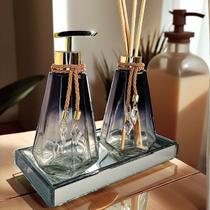 Kit Lavabo Completo Preto Com Bandeja Decoração Vidro Super Luxo Difusor Banheiro Aromatizador Kit Lavabo Completo Preto Com Bandeja Decoração Vidro Super Luxo Difusor Banheiro Aromatizador