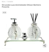Kit Lavabo Cristal 250Ml, Com Saboneteira E Aromatizador