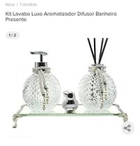 Kit Lavabo Cristal 250Ml, Com Saboneteira E Aromatizador - Pp