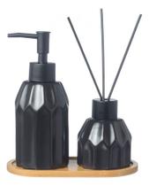 Kit Lavabo Difusor Aromatizador Bandeja Banheiro Porta Sabonete Líquido 371 Kit Lavabo Difusor Aromatizador Bandeja Banheiro Porta Sabonete Líquido 371