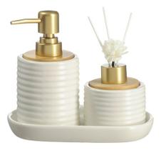 Kit Lavabo Difusor Aromatizador Banheiro Dispenser Líquido