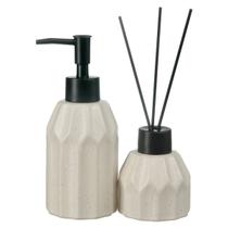 Kit Lavabo Difusor Dispenser Líquido Aromatizador Higiene Decoração Banheiro Aparador Pia