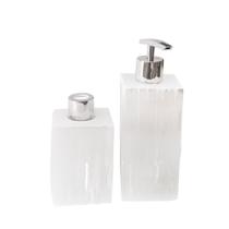 Kit Lavabo Difusor e Saboneteira Cristal Selenita e Prata