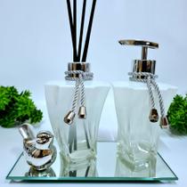 Kit Lavabo, Difusor, Saboneteira E Bandeja, Elegance 220 Ml