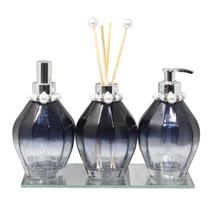 Kit Lavabo Difusor Vareta Frasco Vidro Spray Saboneteira Pia Kit Lavabo Difusor Vareta Frasco Vidro Spray Saboneteira Pia