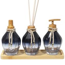 Kit Lavabo Difusor Vareta Frasco Vidro Spray Saboneteira Pia Kit Lavabo Difusor Vareta Frasco Vidro Spray Saboneteira Pia