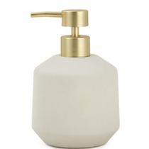 Kit Lavabo em cimento liso com dourado