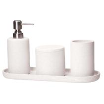 Kit Lavabo em Cimento Off White com 4 peças