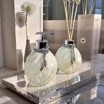 Kit Lavabo Espiral Branco Decoração Completo De Vidro Luxo Difusor Presente