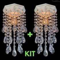 Kit Lavabo Iluminação Decoração Banheiro Luminária de Teto 2 Lustres Decorar - Amêndoas Oct. Interc.