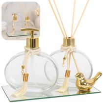 Kit Lavabo Jolie 300ml Difusor E Saboneteira Com Bandeja Luxo