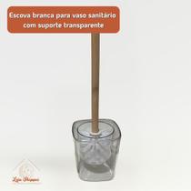 Kit Lavabo Luxo Bambu Pç Dispenser Sabonete Copo Escova Sanitária Suporte Fumê Transparente Natal