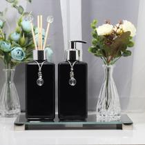 Kit Lavabo Luxo Bandeja Sabonete Liquido Difusor Aromas