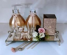 Kit lavabo luxo com bandeja espelhada